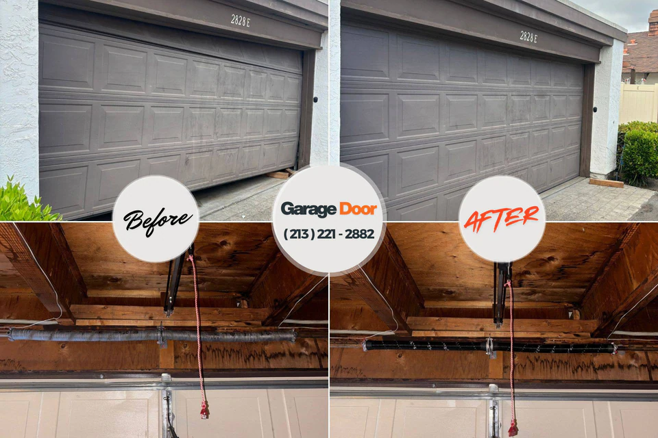 Before and after: garage door repair South Jordan, UT